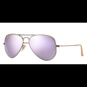 Lilac reflective Ray Ban aviators with case!